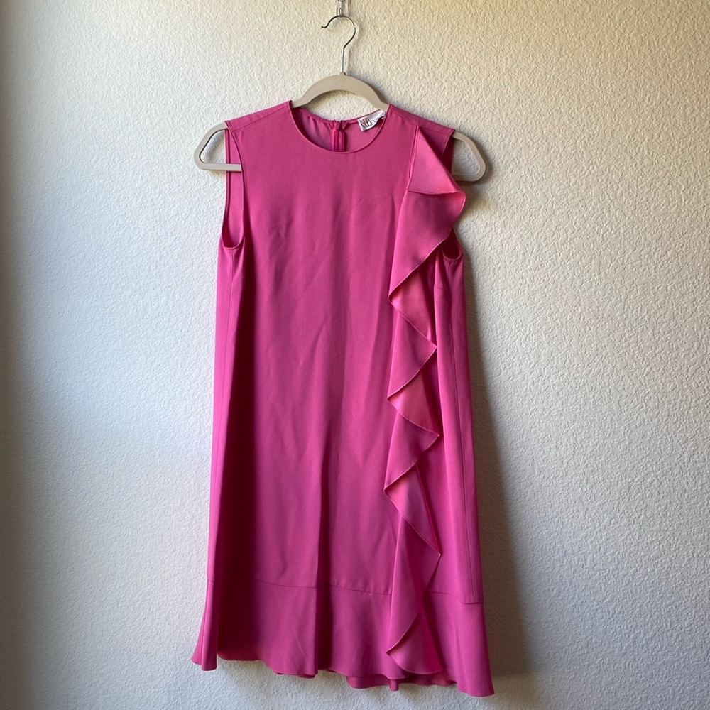 RED Valentino | Sleeveless mini crepe dress with satin ruffle - Picture 2 of 4